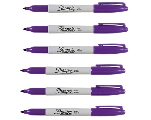 Sharpie Permanentmarker, feine Spitze, violett, 6er-Pack von SHARPIE