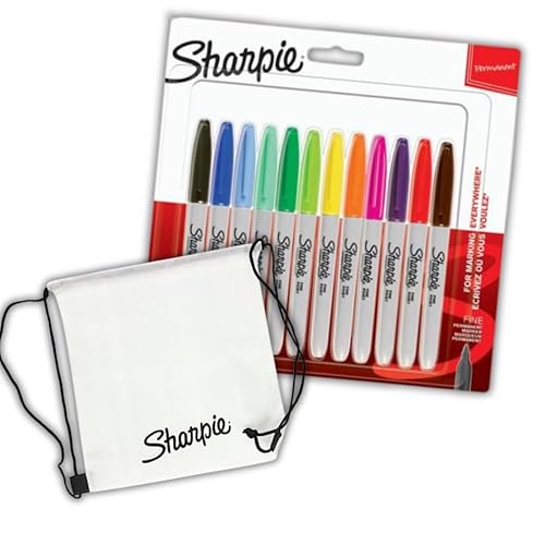 Sharpie Permanentmarker Fine Point (BL12) + Sharpie-Tasche von SHARPIE