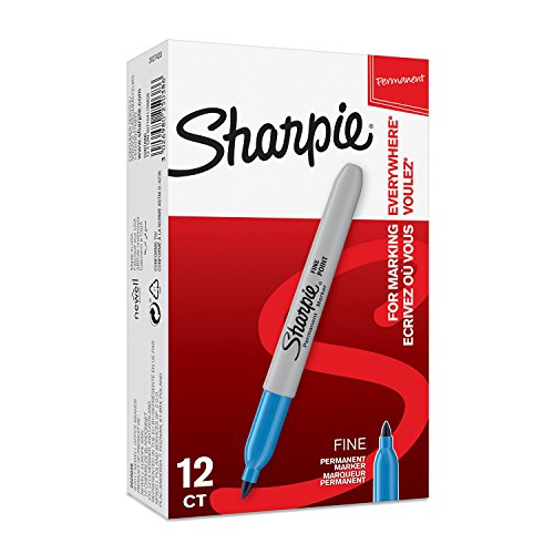 Sharpie Permanentmarker (mit feiner Spitze) 12er-Packung, leuchtend blau von SHARPIE