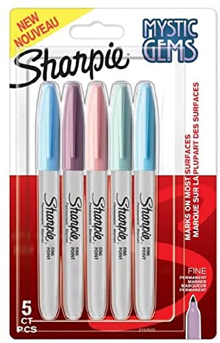 Sharpie Permanentmarker Rundspitze F 0,9mm Edelsteinfar. 5er Blister von SHARPIE