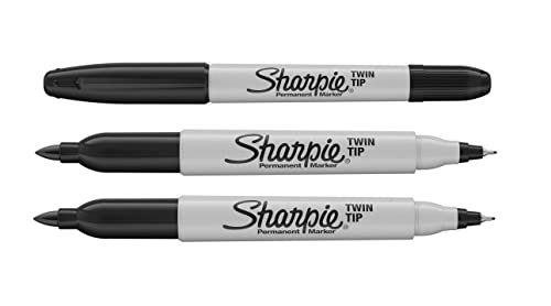 Sharpie Permanentmarker, Doppelspitze, schwarze Tinte, 3 Stück, feine und ultrafeine Spitze von SHARPIE