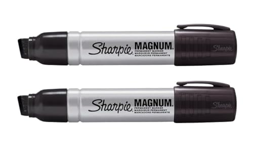 Sharpie Pro Magnum Jumbo-Permanentmarker, extra breite Keilspitze, schwarze Tinte, 2 Stück von SHARPIE