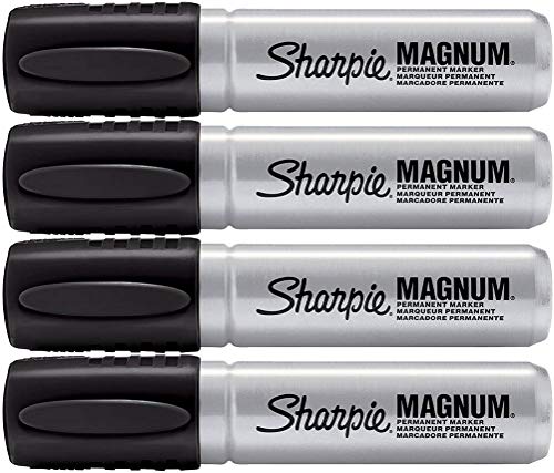 Sharpie Pro Magnum Professional Permanent Marker, Oversized Chisel Tip, Black Ink, Pack of 4 von SHARPIE