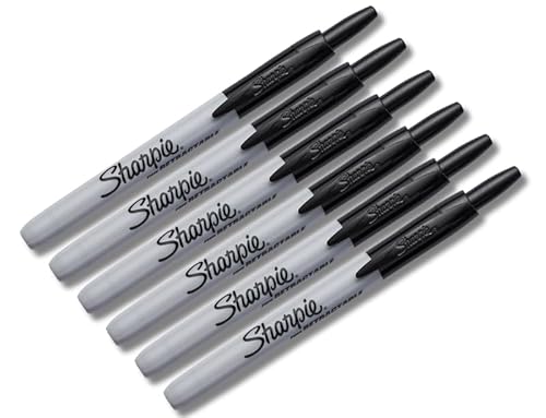 Sharpie einziehbare Permanentmarker | Feine Spitze | Schwarz | 6 Zählen von SHARPIE