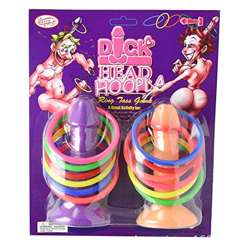 SHATCHI Junggesellinnenabschied Willy Dick Head Hoopla 12 Ring Erwachsene Spielzeug Mädchen Nacht Out Naughty Fun Bachelorette Brautdusche Party Spiel, Plastik, Mehrfarbig, Einheitsgröße von SHATCHI