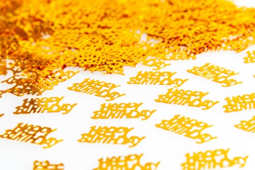 SHATCHI Konfetti, 14 g, goldfarben, Happy Birthday, Tischstreuung, glitzernd, Sternenstaub, Party-Dekorationen für Kinder und Erwachsene, Gold von SHATCHI