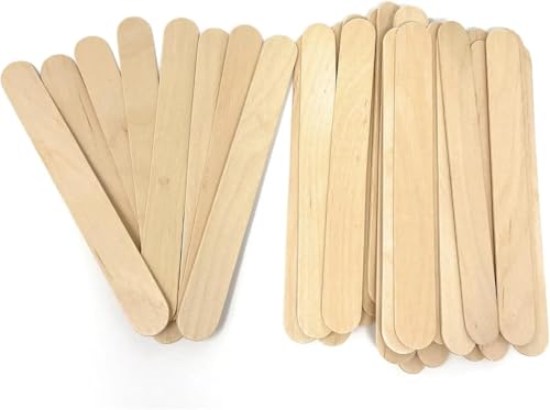 HolzstäBe FüR Das Kunsthandwerk 500 stücke 6 Zoll Holz Multi-Zweck Popsicle Sticks for Handwerk EIS Wachs Wachsen Zunge Spatel Holz Sticks Bastelmaterial Holz von SHBHWS