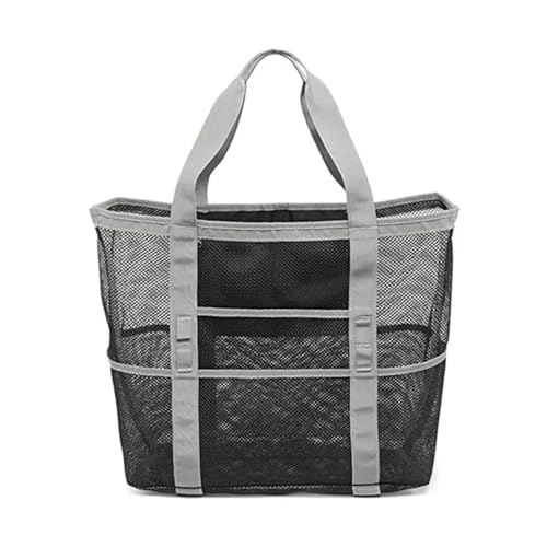 Mesh Strandtasche Große Strandtasche for Spielzeug, wasserdichte Unterwäschetasche, Strandtasche, Sommer-Strandtasche for Handtücher, Netzstoff FüR Strand Reisen Einkaufen Picknick Und Alltag(Grey) von SHBHWS