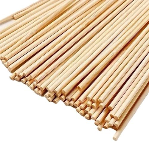 SHBHWS HolzstäBe FüR Das Kunsthandwerk 100Pcs Runde Holz Stick DIY Handgemachte Gebäude Modell Material Massivholz Stick Kleine Holzbearbeitung Werkzeuge Bastelmaterial Holz(100mm 3.0mm) von SHBHWS