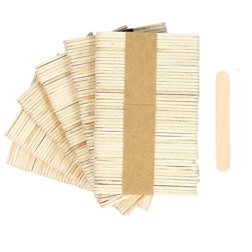 SHBHWS HolzstäBe FüR Das Kunsthandwerk 500 Stück Holzchips Bastelmaterial Eisstäbchen for DIY handgefertigte Holzstreifen Party kreatives Zubehör Bastelmaterial Holz(Wood Color,11.5cm) von SHBHWS