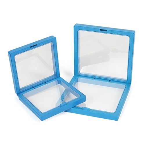 SHBHWS Transparente Schmuckschatulle Aus PE-Folie 10 Stück Pe Film Schmuck Aufbewahrungsbox Armband Anhänger Schmuck Aufbewahrungsbox 3D Verpackung Box Edelstein PE Film Display Box(BLUE,11x11) von SHBHWS