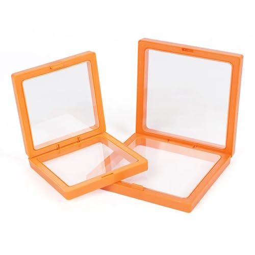 SHBHWS Transparente Schmuckschatulle Aus PE-Folie 10 Stück Pe Film Schmuck Aufbewahrungsbox Armband Anhänger Schmuck Aufbewahrungsbox 3D Verpackung Box Edelstein PE Film Display Box(Orange,11x11) von SHBHWS