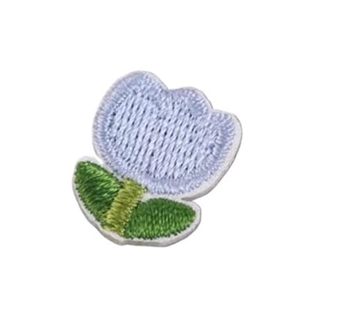 Stickerei Aufnäher 10 Stück selbstklebende Tulpen-Blumen-Stickerei-Patches for DIY-Handwerk, Shose-Tasche, Eisen auf Aufkleber, Kleidung, Applikationsstreifen Für Hochzeitskleider Dekoration(A9) von SHBHWS