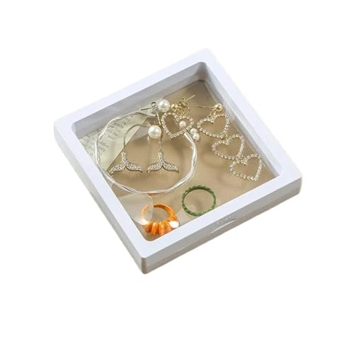 Transparente Schmuckschatulle Aus PE-Folie 6 stücke Geschenk Box Anti-oxidation PE Film Suspension Box Schmuck Lagerung Verpackung Box Lippenstift Schmuck Tragen Rüstung PE Film Display Box(White,7X7X von SHBHWS