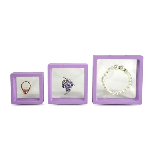 Transparente Schmuckschatulle Aus PE-Folie Transparente PE-Folie Schmuck-Display-Box Ring Ohrringe Halter Armband Anhänger Organizer Schmuck elastische Aufbewahrungsbox PE Film Display Box(Purple) von SHBHWS