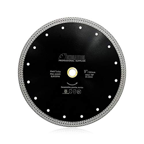 SHDIATOOL Diamant Trennscheibe 230MM mit Mesh Turbo Rim Segment Schneiden Fliesen Keramik Granit Marmor von SHDIATOOL