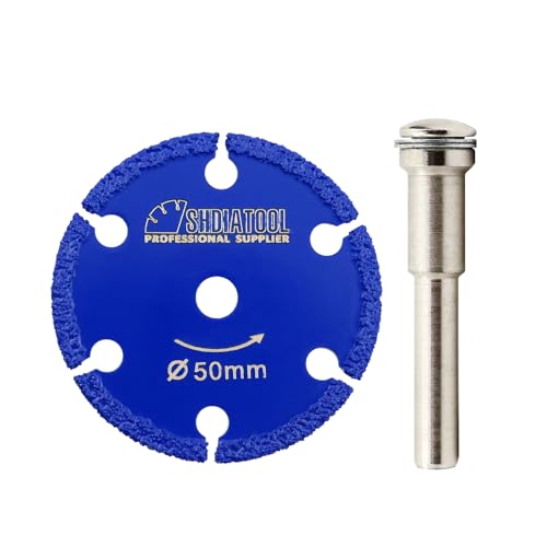 SHDIATOOL Diamant-Trennscheibe Sägeblätter mit 6MM Rundschaft 50MM Cut Off Rad Metallschneider für Stahlrohr Eisen Rebar Schleifscheibe von SHDIATOOL