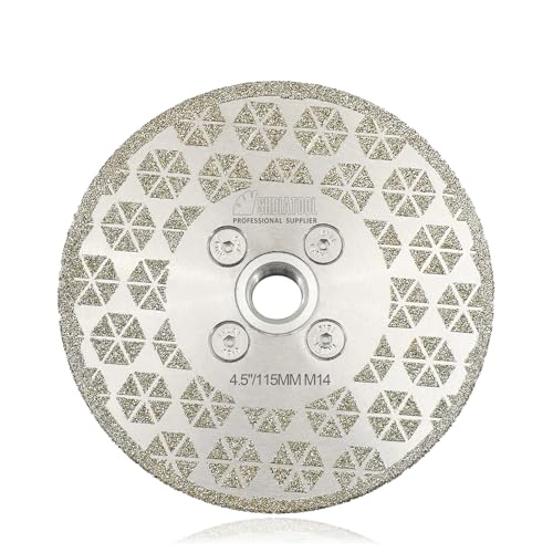 SHDIATOOL Diamant-Trennscheibe Schleifteller - 115MM Granit Sägeblatt Doppelseitige Fliese Diamantblatt für Marmor Beton Stein Porzellan Keramik M14 Gewinde von SHDIATOOL