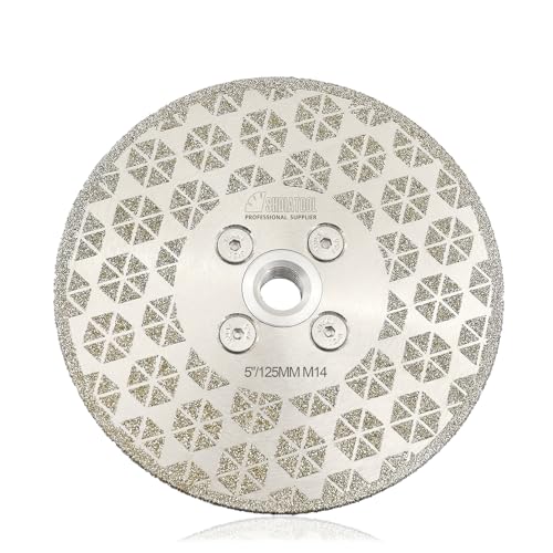 SHDIATOOL Diamant-Trennscheibe Schleifteller - 125MM Granit Sägeblatt Einzeln Fliese Diamantblatt für Marmor Beton Stein Porzellan Keramik M14 Gewinde von SHDIATOOL