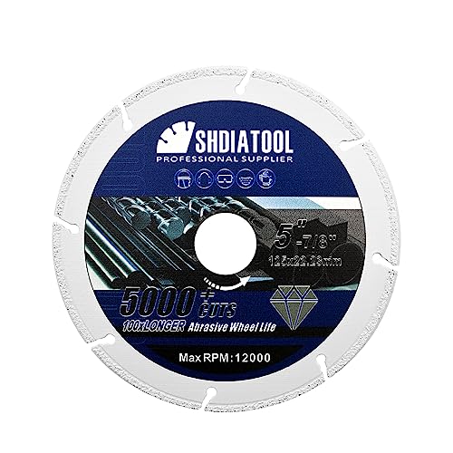 SHDIATOOL METAL SHOCK - Diamant Trennscheibe 125 x 1,4 x 22,23 mm - geeignet für Metall/Stahl/Inox - passend für Winkelschleifer von SHDIATOOL