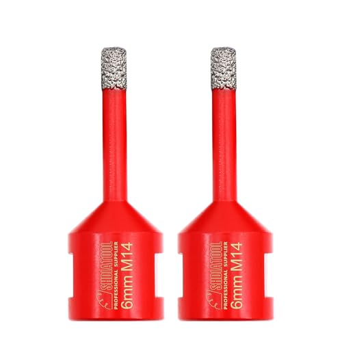 SHDIATOOL Red Dry Diamond Drill Core Bit Vacuum Brazed Drilling Porcelain Tile Granite Marble von SHDIATOOL