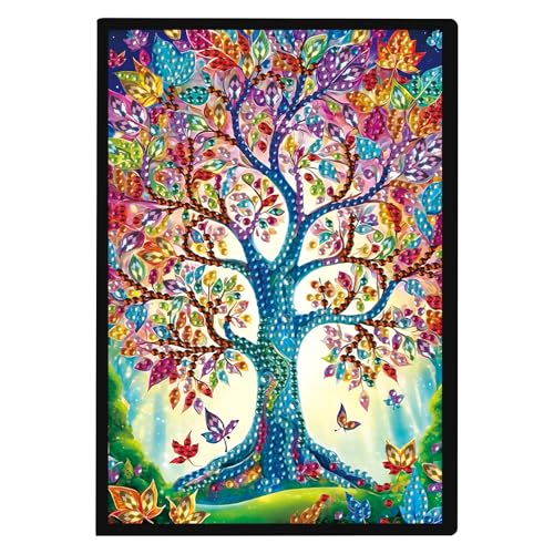 SHEGZHUC 14.5x21cm Diamond Painting Notizbuch A5 Blank Diamant Painting Notizbuch Diamant Malerei Notizbuch Diamond Painting Strass Special Spezialsteine Tagebuch Mädchen Geschenke(Baum des Lebens) von SHEGZHUC