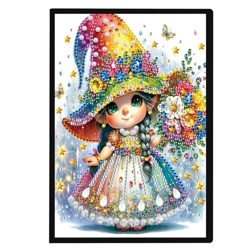 SHEGZHUC 14.5x21cm Diamond Painting Notizbuch A5 Blank Diamant Painting Notizbuch Diamant Malerei Notizbuch Diamond Painting Strass Special Spezialsteine Tagebuch Mädchen Geschenke || Mädchen Blumen von SHEGZHUC