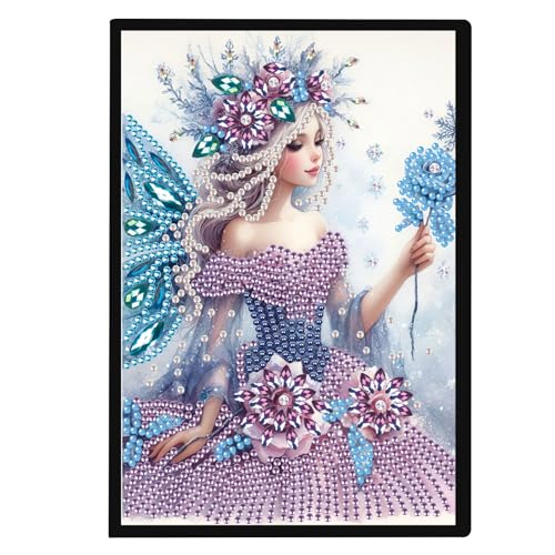 SHEGZHUC 14.5x21cm Diamond Painting Notizbuch A5 Blank Diamant Painting Notizbuch Diamant Malerei Notizbuch Diamond Painting Strass Special Spezialsteine Tagebuch Mädchen Geschenke || Mädchen Elfe Fee von SHEGZHUC