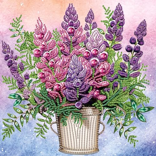 SHEGZHUC 30x30cm Diamond Painting Blumen Flieder Lila Diamond Painting Strass Special Blumen Diamond Painting Spezialsteine Diamant Malerei Kunst Stickerei Kreuzstich Bilder Geschenk Wanddekoration von SHEGZHUC