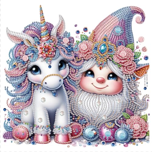 SHEGZHUC 30x30cm Diamond Painting Einhorn Wichtel Gnome Zwerge Diamond Painting Strass Special Diamond Painting Spezialsteine Diamant Malerei Kunst Stickerei Kreuzstich Bilder Geschenk Wanddekoration von SHEGZHUC