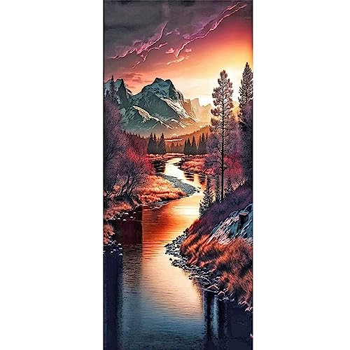 SHEGZHUC 3D AI Diamond Painting Landschaften und Natur 50x110 cm Diamant Painting Bilder Erwachsene Landschaften Fluss Diamant Painting Bilder Erwachsene Wald Diamond Painting Sonnenuntergang von SHEGZHUC