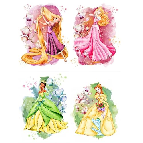 SHEGZHUC 4 Pack Diamond Painting Prinzessin Set 30x40cm Malerei Malen nach Zahlen Erwachsene Prinzessin 5D Diamant Painting Prinzessin Diamant Malerei Stickerei Kreuzstich Bilder Geschenk Wand Dekor von SHEGZHUC