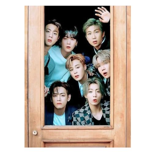 SHEGZHUC 40x50cm Diamond Painting BTS Diamond Painting Kpop Boys BTS Korea Diamond Painting BTS Army Logo Diamant Malerei Kunst Stickerei Kreuzstich Bilder Geschenk Wanddekoration BTS von SHEGZHUC