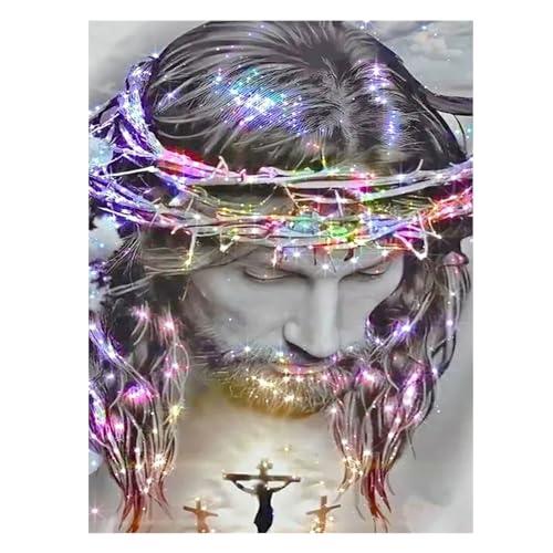 SHEGZHUC 40x50cm Diamond Painting Jesus Christus Diamant Painting Bilder Erwachsene Glitzer Diamond Painting Kreuz Jesus Diamant Malerei Kunst Stickerei Kreuzstich Bilder Geschenk Wanddekoration von SHEGZHUC