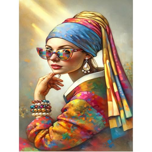 SHEGZHUC 40x50cm Eckige Steine Diamond Painting Frau mit Hut Diamant Painting Bilder Frauen Perlenarmband Mosaik Diamant Malerei Kunst Stickerei Kreuzstich Bilder Geschenk Wanddekoration von SHEGZHUC