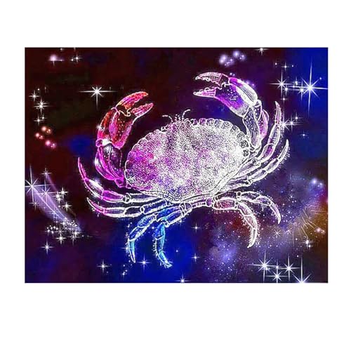 SHEGZHUC 50x40cm Diamond Painting Sternzeichen Krebs Diamond Painting Tiere Krebs 5D Diamant Painting Sternzeichen Krebs Diamant Malerei Kunst Stickerei Kreuzstich Bilder Geschenk Wanddekoration von SHEGZHUC