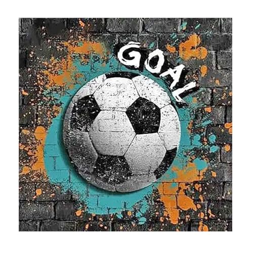 SHEGZHUC 5D Diamond Painting Fußball 30x30cm Diamond Painting Fussball Graffiti Diamond Painting Jungs Fussball Pop Art Diamant Malerei Kunst Stickerei Kreuzstich Bilder Geschenk Wanddekoration von SHEGZHUC