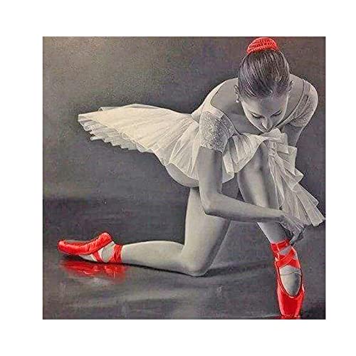 SHEGZHUC Diamond Painting Balletttänzerin Eckige Steine 40x40cm Malen nach Zahlen Ballett Diamond Painting Ballett Bilder Diamond Painting Tänzerin Quadratische Steine Basteln Erwachsene Frauen von SHEGZHUC