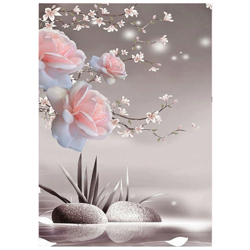 SHEGZHUC Diamond Painting Blumen Orchideen 30x40cm Diamant Painting Bilder Erwachsene Orchideen Diamond Painting Lotusblume Zen Diamant Malerei Kunst Stickerei Kreuzstich Bilder Geschenk Wand Dekor von SHEGZHUC