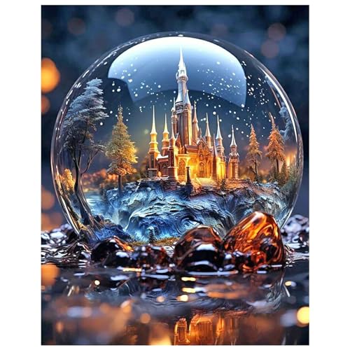 SHEGZHUC Diamond Painting Kristallschloss 30x40cm Diamond Painting Schloss Glitzer Diamond Painting Landschaft Diamant Malerei Kunst Stickerei Kreuzstich Bilder Geschenk Wanddekoration von SHEGZHUC