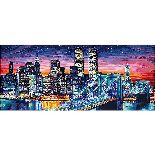 SHEGZHUC Diamond Painting Landschaft Manhattan 110x50 cm Diamond Painting Erwachsene Landschaft in der Nacht Kreuzstich Stickbild Landschaft Diamant Malerei Malen nach Zahlen Landschaften Stadt von SHEGZHUC