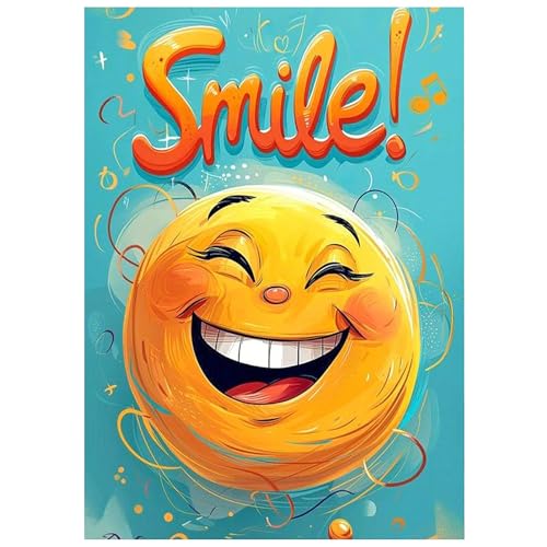 SHEGZHUC Diamond Painting Smiley Gesicht 30x40cm Diamond Painting Smile Lächelndes Gesicht Inspirierend Mosaik Diamant Malerei Kunst Stickerei Kreuzstich Bilder Geschenk Wanddekoration von SHEGZHUC