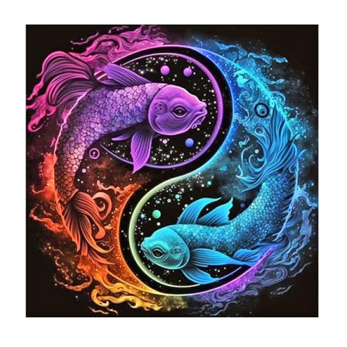 SHEGZHUC Diamond Painting Sternzeichen Fische 30x30cm Diamond Painting Tiere Fische 5D Diamant Painting Sternzeichen Fische Diamant Malerei Kunst Stickerei Kreuzstich Bilder Geschenk Wanddekoration von SHEGZHUC