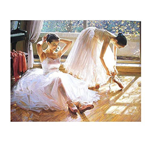 SHEGZHUC Square Diamond Painting Ballett 50x40cm Malen nach Zahlen Ballett Diamant Malerei Diamond Painting Balletttänzerin Eckige Steine Diamant Stickerei Strass Diamond Painting Quadratische Steine von SHEGZHUC