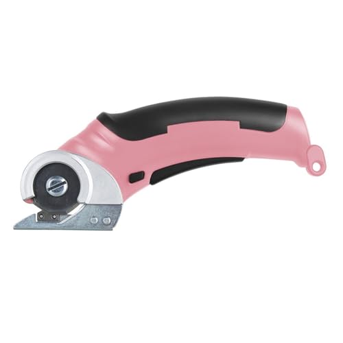 Rollschneider, Elektrische Schere Wiederaufladbare Akku-elektrische Cutter Schere for Karton Leder Stoff Scrapbook Teppich Elektrische Rotary Cutt(Pink) von SHEHUALI