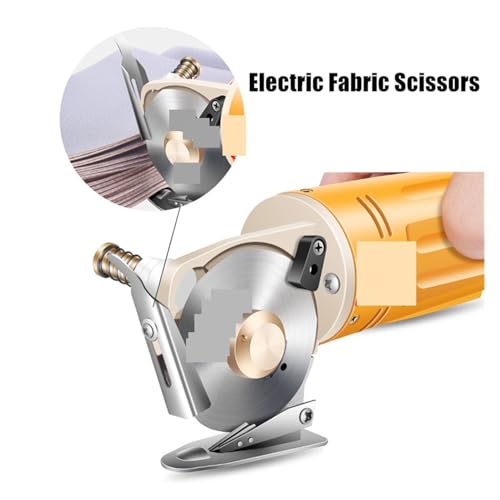 Rollschneider, Elektrische Stoffschere, rotierende Klinge, Stoffwerkzeug, Lederstoff, elektrisches Schneider-Set, Schneidsägen-Werkzeug(Yellow) von SHEHUALI