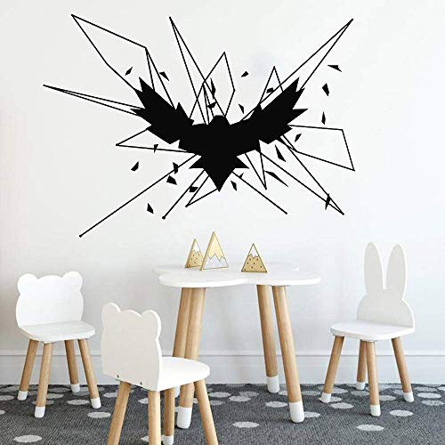 Geometrische Krähe Wandaufkleber Babyzimmer Gothic Krähe Vogel Vinyl Wandaufkleber Wohnzimmer Schlafzimmer Dekoration Zubehör 57X79Cm von SHENGWW