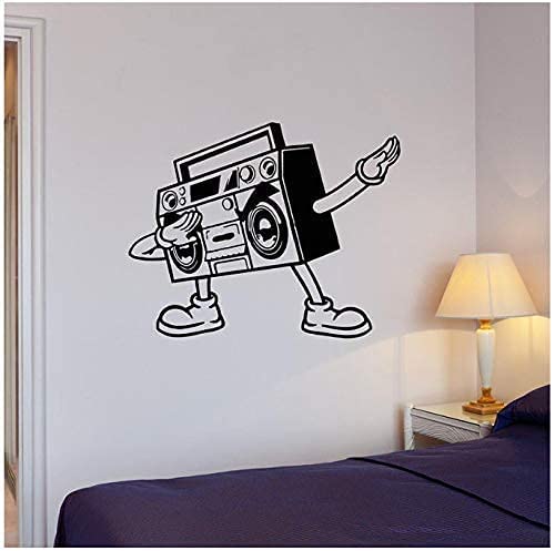 Musik Player Radio Disco Club Vinyl Wandaufkleber Wohnkultur Schlafzimmer Kunstwand Wandaufkleber Abnehmbar 43 * 54 Cm von SHENGWW