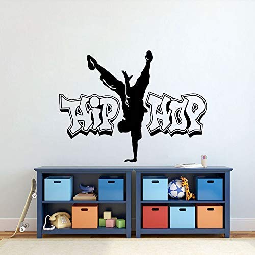 Street Dance Wandtattoo Vinyl Hip Hop Dance Rap Musiker Junge Wandaufkleber Junge Schlafzimmer Dekoration Abnehmbare Kunst Poster 76X57Cm von SHENGWW