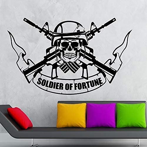 Vinyl Aufkleber Soldaten Reichtum Wandtattoo Krieg Militär Schädel Soldat Wand Poster Dekoration Abnehmbare Wandbild 68 * 42Cm von SHENGWW